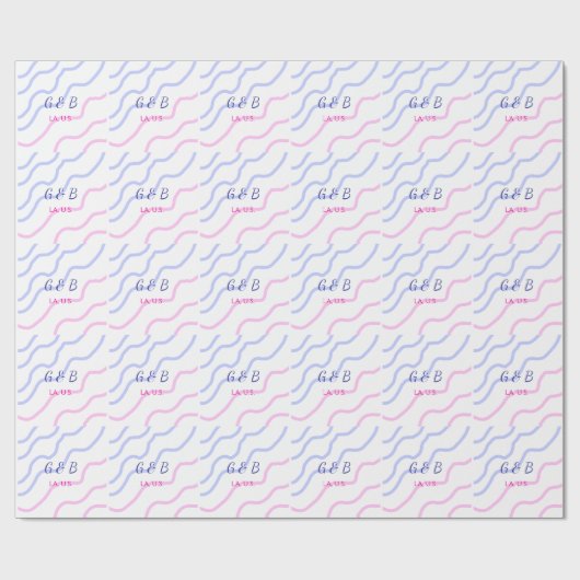 Einfache MINIMAL Fügen Sie Ihrem Paar den Namen St Geschenkpapier (Flach)