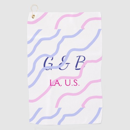 Einfache MINIMAL Fügen Sie Ihrem Paar den Namen St Golfhandtuch (Vorderseite)