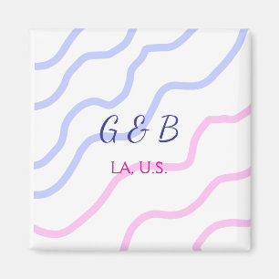Einfache MINIMAL Fügen Sie Ihrem Paar den Namen St Magnet