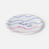 Einfache MINIMAL Fügen Sie Ihrem Paar den Namen St Pappteller (Schrägansicht)