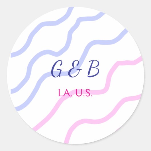 Einfache MINIMAL Fügen Sie Ihrem Paar den Namen St Runder Aufkleber (Vorderseite)