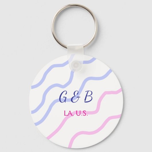 Einfache MINIMAL Fügen Sie Ihrem Paar den Namen St Schlüsselanhänger (Vorderseite)