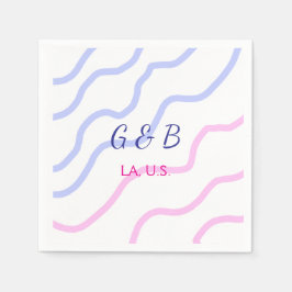 Einfache MINIMAL Fügen Sie Ihrem Paar den Namen St Serviette