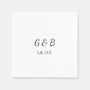Einfache MINIMAL Fügen Sie Ihrem Paar den Namen St Serviette
