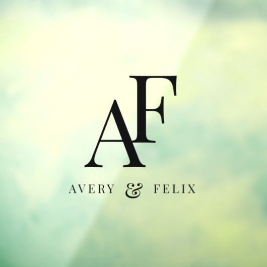 Einfache Minimal für Hochzeitmongram Fensteraufkleber (Blatt 3)