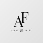 Einfache Minimal für Hochzeitmongram Fensteraufkleber (Blatt)