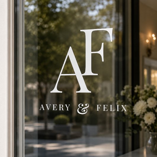 Einfache Minimal für Hochzeitmongram Fensteraufkleber