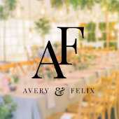 Einfache Minimal für Hochzeitmongram Fensteraufkleber