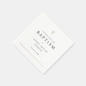 Einfache Minimal Gold Cross Religiöse Taufe Serviette (Ecke)