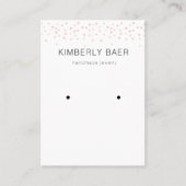 Einfache Minimal Gold Pink Confetti Ohrring Anzeig Visitenkarte (Vorderseite)