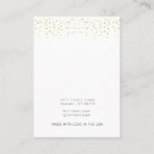 Einfache Minimal Gold Pink Confetti Ohrring Anzeig Visitenkarte (Rückseite)