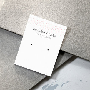 Einfache Minimal Gold Pink Confetti Ohrring Anzeig Visitenkarte