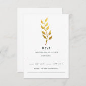 Einfache Minimal-Goldleaf-Hochzeit RSVP Karte (Vorne/Hinten)