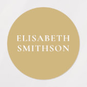 Einfache Minimal Gray Ochre Blue Individuelle Name Etiketten (Design 2)