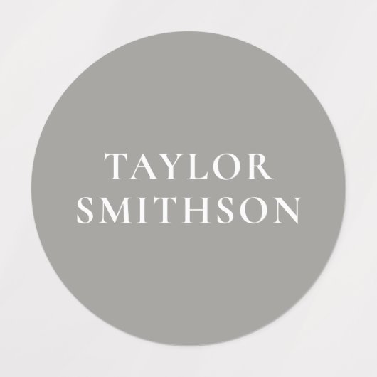 Einfache Minimal Gray Ochre Blue Individuelle Name Etiketten (Design 1)