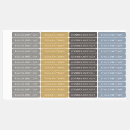 Einfache Minimal Gray Ochre Blue Individuelle Name Etiketten