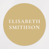 Einfache Minimal Gray Ochre Taupe Individuelle Nam Etiketten (Design 2)