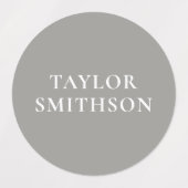 Einfache Minimal Gray Ochre Taupe Individuelle Nam Etiketten (Design 1)