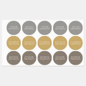 Einfache Minimal Gray Ochre Taupe Individuelle Nam Etiketten (Blatt)