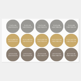 Einfache Minimal Gray Ochre Taupe Individuelle Nam Etiketten