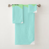 EINFACHE MINIMAL GRÜNE HINZUFÜGEN IHR NAME TEXT GI BADHANDTUCH SET (Insitu)