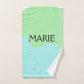 EINFACHE MINIMAL GRÜNE HINZUFÜGEN IHR NAME TEXT GI BADHANDTUCH SET (Handtuch)