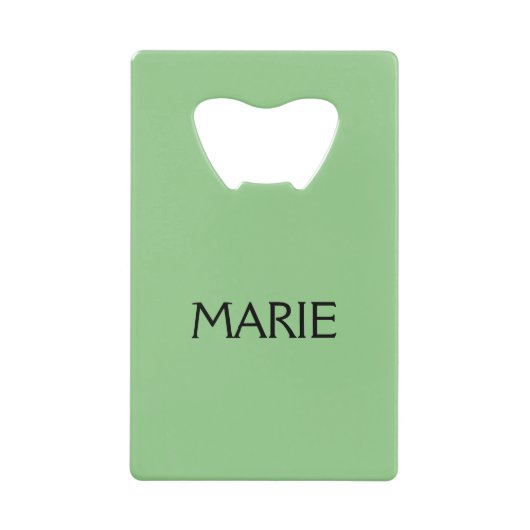 EINFACHE MINIMAL GRÜNE HINZUFÜGEN IHR NAME TEXT GI GELDBEUTEL FLASCHENÖFFNER (Vorderseite)