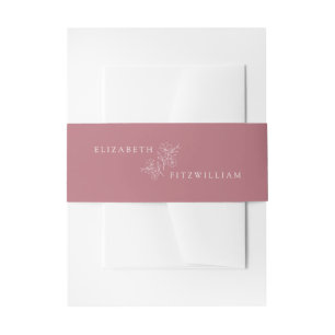 Einfache Minimal Hand gezeichnet rosa Kirschblosso Einladungsbanderole