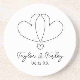 Einfache Minimal Heart Moderne Individuelle Namen Getränkeuntersetzer