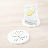 Einfache Minimal Heart Moderne Individuelle Namen  Getränkeuntersetzer (Seite)