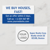 Einfache Minimal-Immobilien-Anleger, die wir kaufe Visitenkarte (Vorne/Hinten)