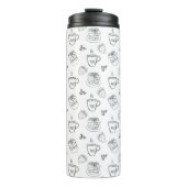 Einfache Minimal Kaffee Erdbeere Weiß Thermosbecher (Vorderseite)