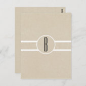 Einfache Minimal Kraft Rustic Monogram Flyer Maile Postkarte (Vorne/Hinten)