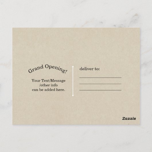 Einfache Minimal Kraft Rustic Monogram Flyer Maile Postkarte (Rückseite)