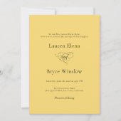 Einfache Minimal Lemon Drop Citrus Gelbe Hochzeit Einladung (Vorderseite)