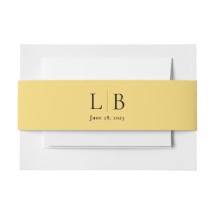 Einfache Minimal Lemon Drop Citrus Gelbe Hochzeit Einladungsbanderole