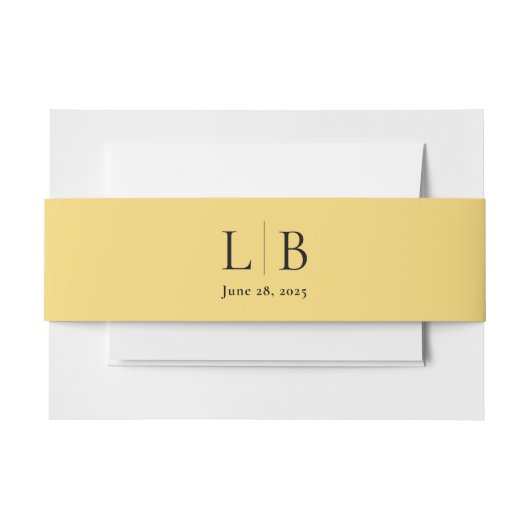 Einfache Minimal Lemon Drop Citrus Gelbe Hochzeit Einladungsbanderole (Vorderseite Beispiel)