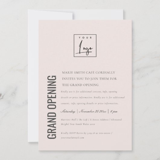 Einfache Minimal-Logoauftritte Dankeskarte (Vorderseite)