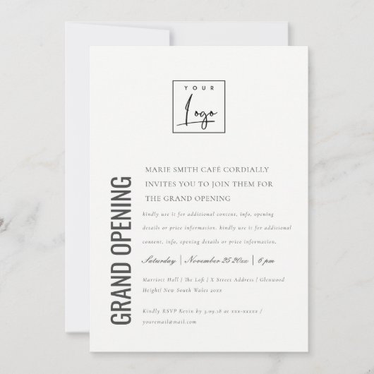 Einfache Minimal-Logoauftritte Dankeskarte (Vorderseite)