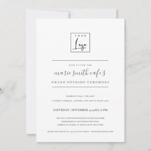 Einfache Minimal-Logoauftritte Dankeskarte (Vorderseite)