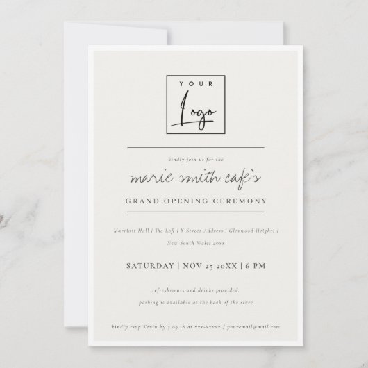 Einfache Minimal-Logoauftritte Dankeskarte (Vorderseite)