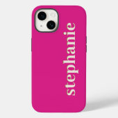 Einfache Minimal Magenta Personalisiertes Hot Pink Case-Mate iPhone Hülle (Rückseite)