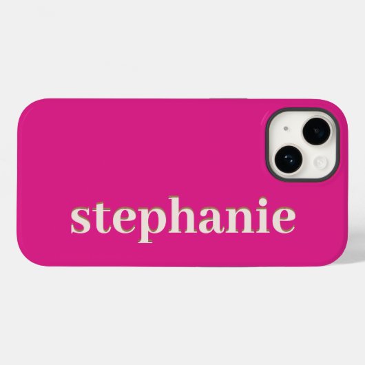 Einfache Minimal Magenta Personalisiertes Hot Pink Case-Mate iPhone Hülle (Rückseite (Horizontal))