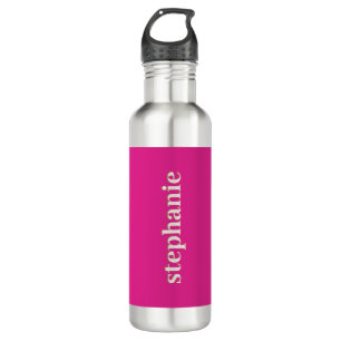Einfache Minimal Magenta Personalisiertes Hot Pink Edelstahlflasche