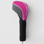 Einfache Minimal Magenta Personalisiertes Hot Pink Golf Headcover (angewinkelt)