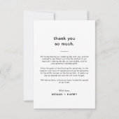 Einfache Minimal mit Foto Hochzeit Dankeskarte (Rückseite)