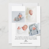 Einfache Minimal Modern Arch Baby Foto Birth Ankündigung (Rückseite)