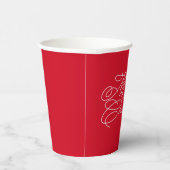 Einfache Minimal Modern White Red Frohe Weihnachte Pappbecher (Rechts)