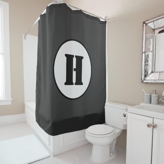 EINFACHE MINIMAL MODERNE MONOGRAM ELEGANT STIL CHI DUSCHVORHANG (Beispiel)