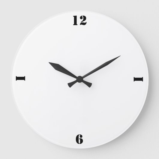 EINFACHE MINIMAL MODERNE MONOGRAM ELEGANT STIL CHI GROßE WANDUHR (Vorderseite)